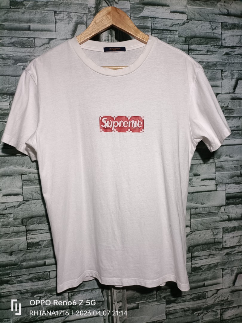 Louis Vuitton LV Supreme Box Logo T-Shirt Tee Sz L White Red