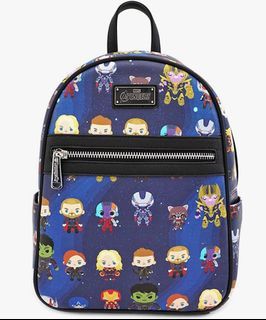 Loungefly Marvel The Avengers Chibi All Over Print Mini Backpack