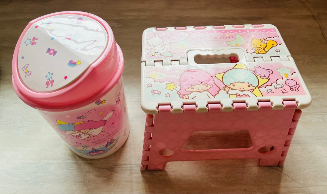LTS Sweet Pink Kids / Children foldable stool / dustbin, Babies & Kids