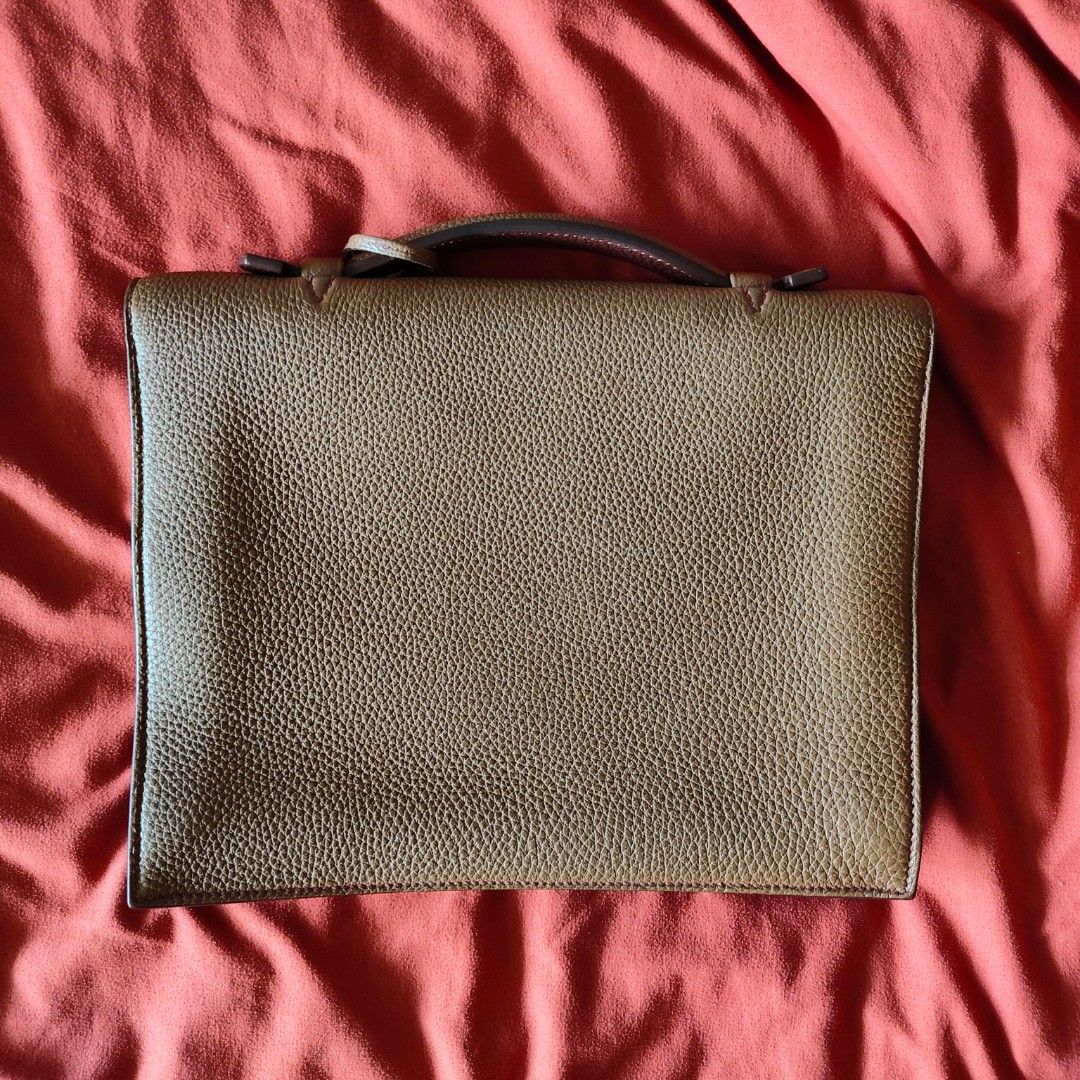 Mint Hermes Sac de Depeche 27 Briefcase Bag