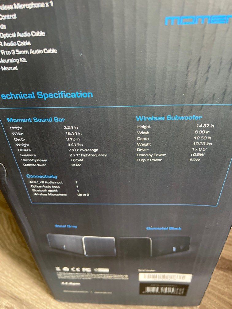 Moment karaoke soundbar with mic and subwoofer, TV & Home Appliances