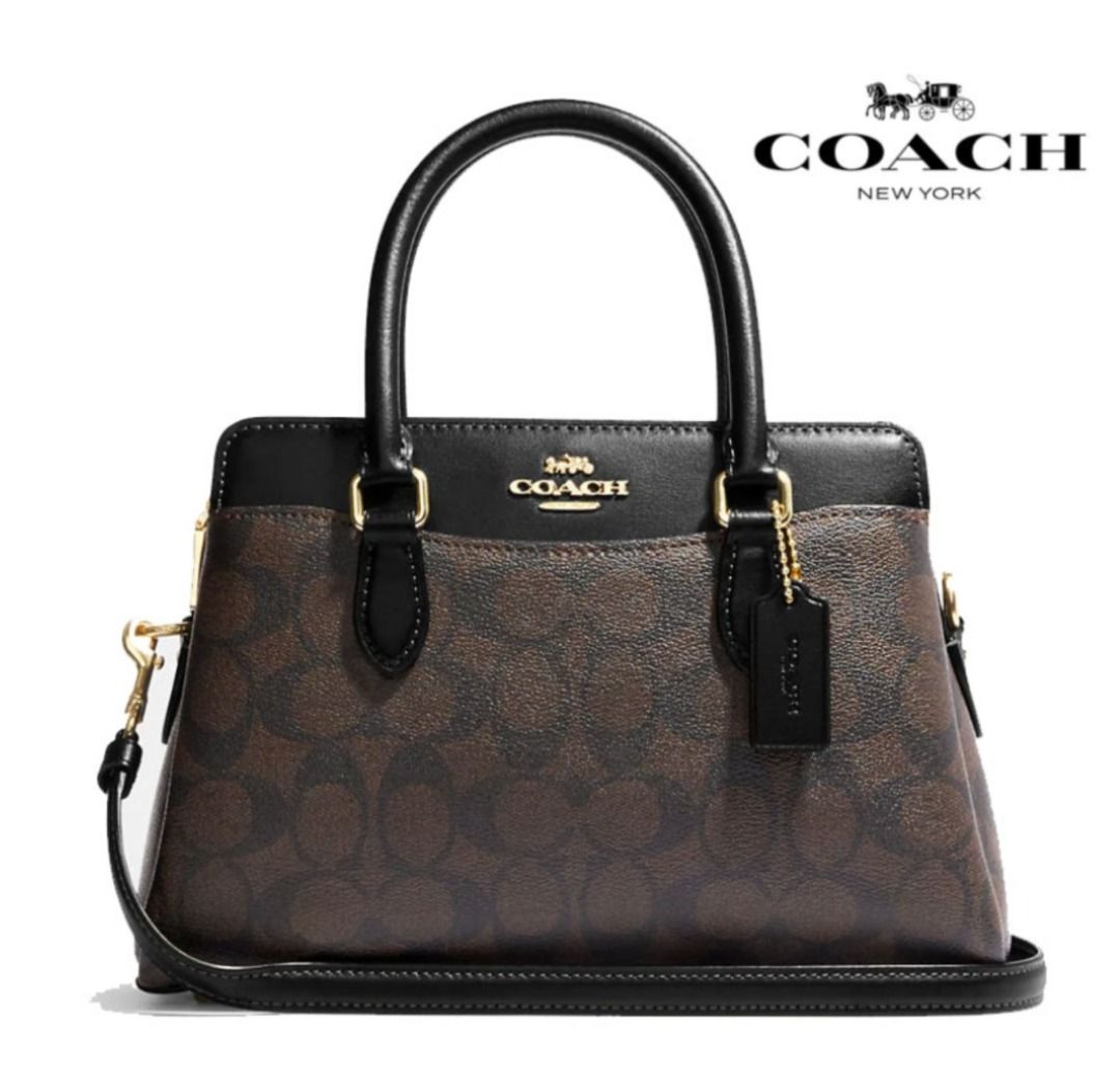 New Coach Original Blue Signature Collection Mini Rowan Crossbody In  Signature Canvas Crossbody Top Handle Bag For Women Come with Complete set  Suitable For Gift, Luxury, Bags & Wallets on Carousell