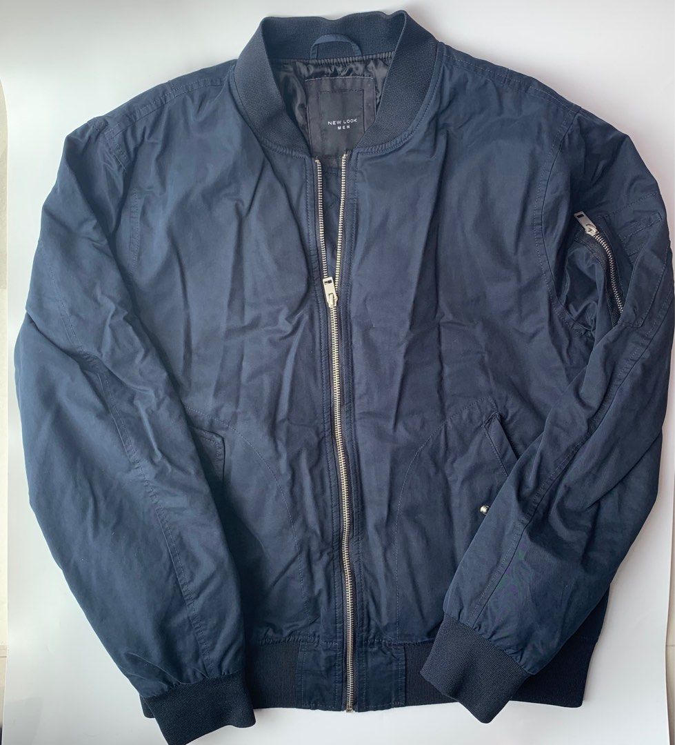 New Look Navy Bomber Jacket in L