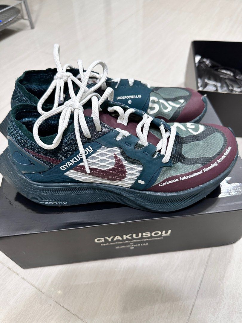 Nike x Undercover GYAKUSOU ZoomX Vaporfly Next% us8.5 深藍紅色, 男 