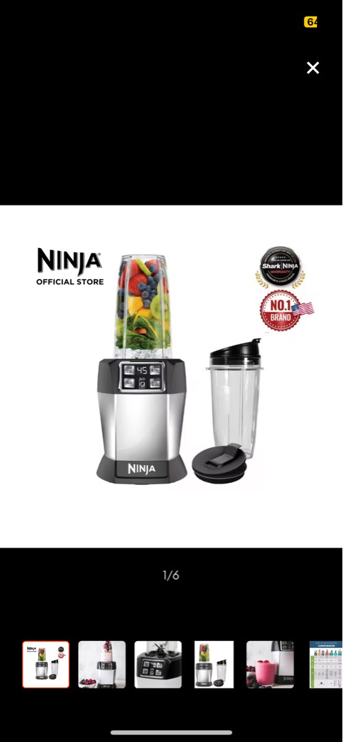 Ninja Blender with AutoIQ Technology BL480, TV & Home Appliances