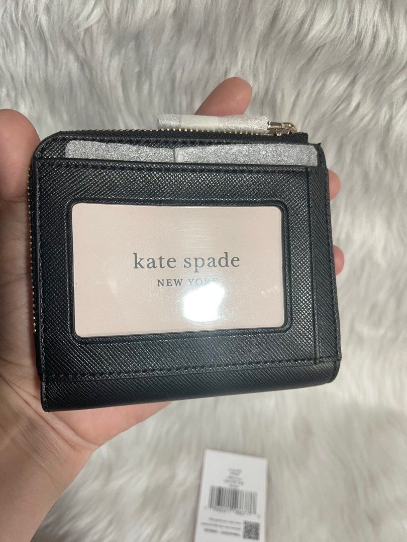 ❇️ Kate Spade Patterson Drive small L-zip bifold wallet black leather Coin  Card