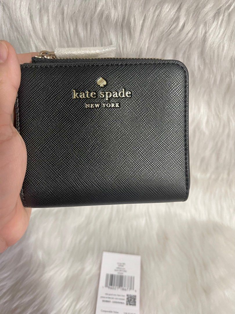 ❇️ Kate Spade Patterson Drive small L-zip bifold wallet black leather Coin  Card