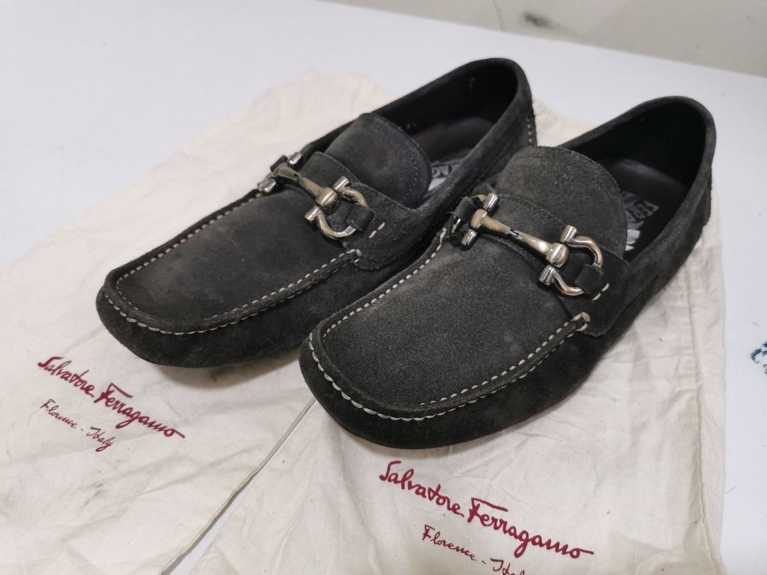 ORIGINAL SALVATORE FERRAGAMO PARIGI MENS LOAFERS SUEDE CALF