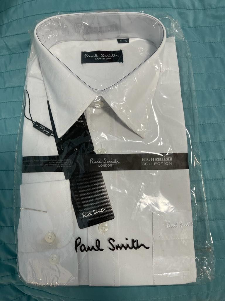 Paul Smith 男裝白色恤衫, 名牌, 服裝- Carousell