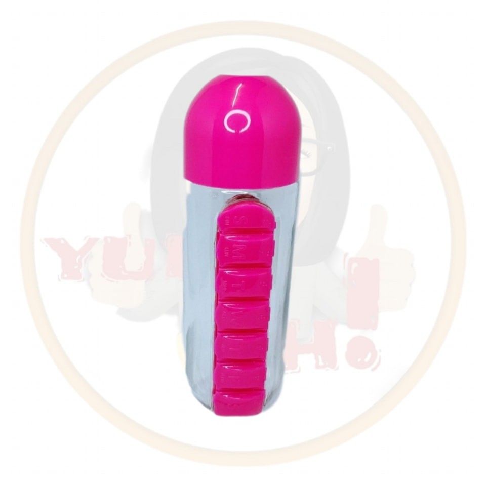 Pill organizer water bottle (Category: Medical Supplies & Tools) located in Quezon City. Submitted by gervincho (Listing ID 1225125842, Image 3). Description: • Brand new • 600ml capacity • Available colors: Pink & Red • Size: L6cm x H23cm • Package includes: -1x water bottle -1x pill organizer • Open for pick up or delivery (plus shipping fee). • Open for reservations (with advance payment required)..