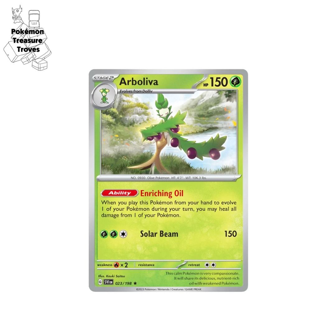 Pokemon Scarlet & Violet Arboliva Holo Card, Hobbies & Toys, Toys & Games  on Carousell