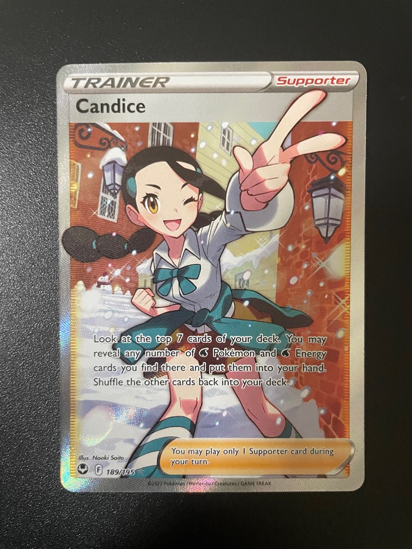 candice pokemon card 204/195- Silver Tempest - Full Art Rainbow The item available is listed in the Title Candice Hyper Rare - 204/195