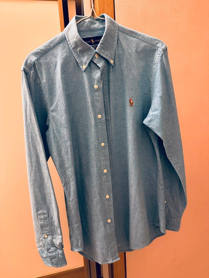 Polo Ralph Lauren - Sky Blue Slim Fit Shirt (S), 男裝, 上身及套裝