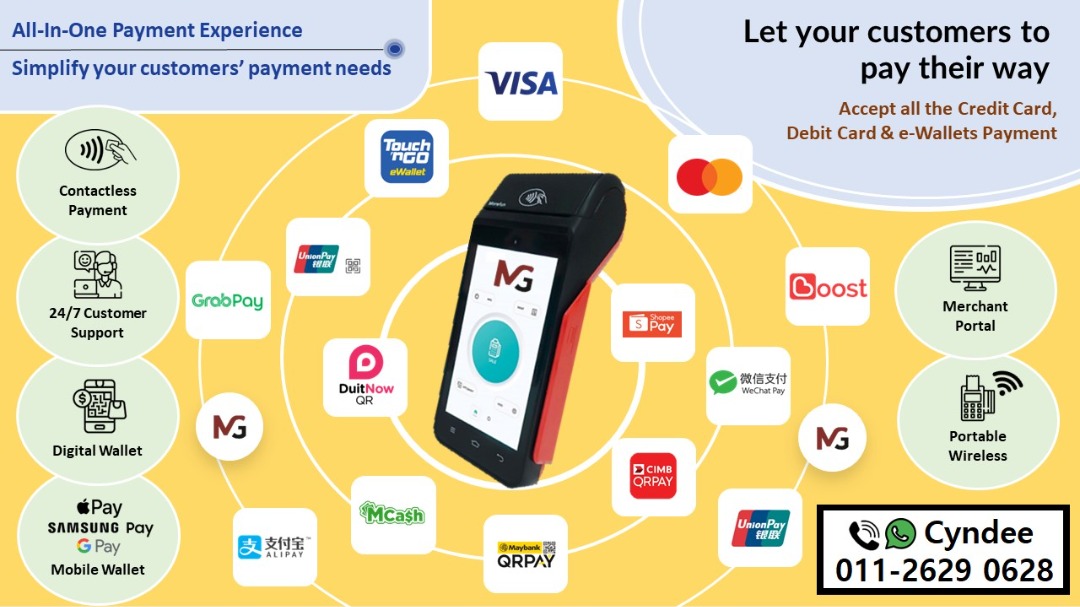 POS Payment Terminal and Credit Card Machine (Wireless / Contactless