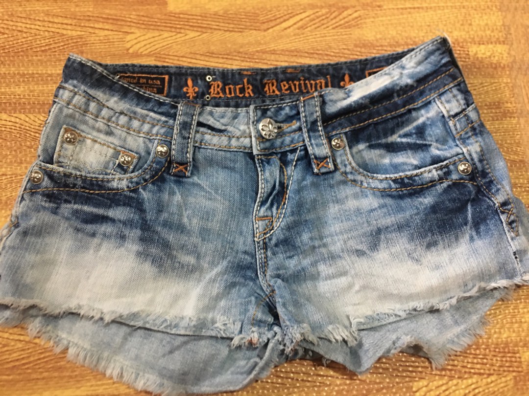 Rock revival denim shorts on sale
