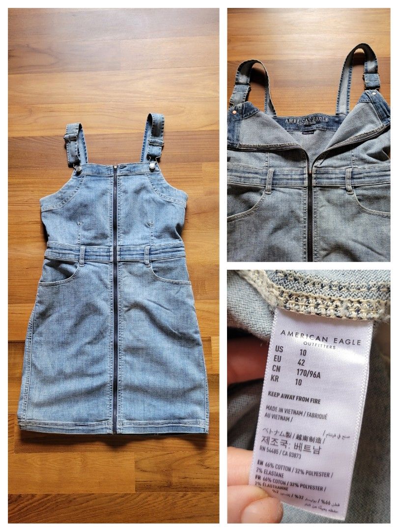 RRP 110 American Eagle Denim Overall Dress Women s Fashion Dresses Sets Dresses on Carousell