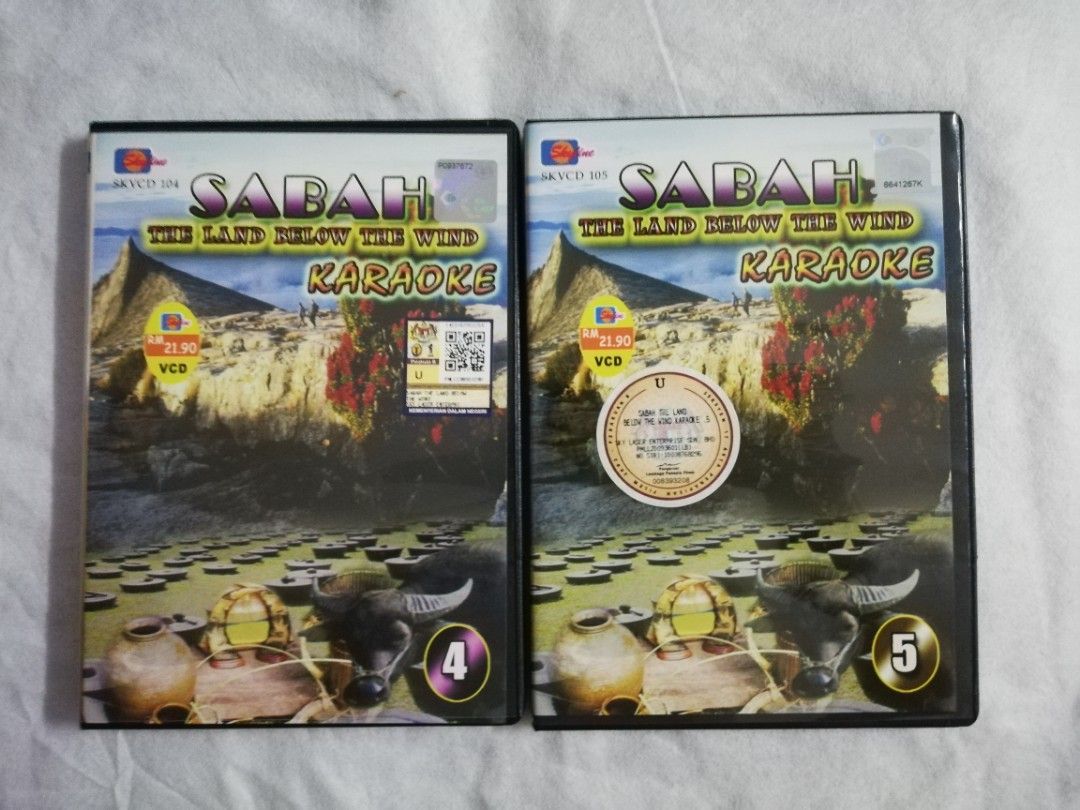 Sabah The Land Below The Wind Vol.4 & 5 Karaoke VCD. Satu RM10.00 Tak Masuk  Pos, Hobbies & Toys, Music & Media, CDs & DVDs on Carousell