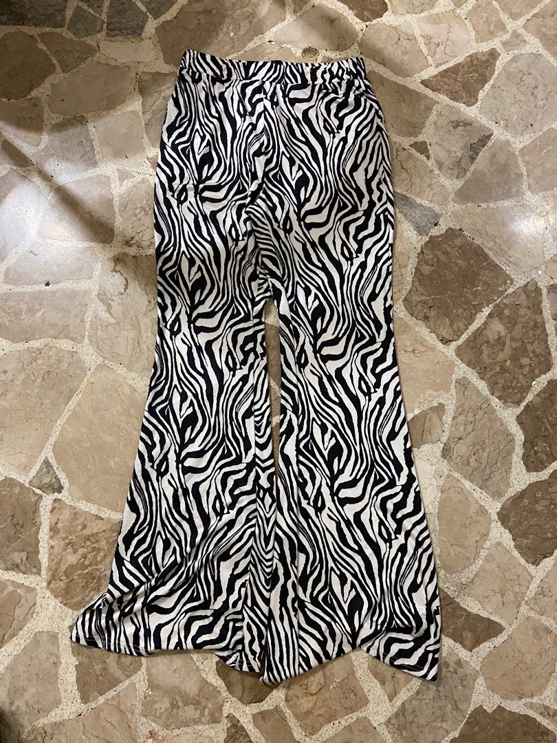 Shein Zebra Flare Pants on Carousell