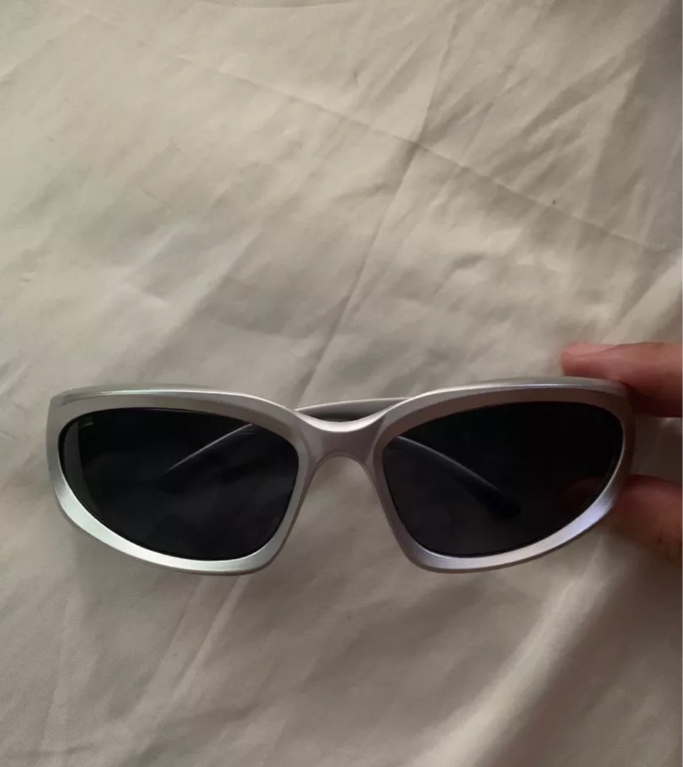 Silver Y2K glasses, Men's Fashion, Watches & Accessories, Sunglasses ...