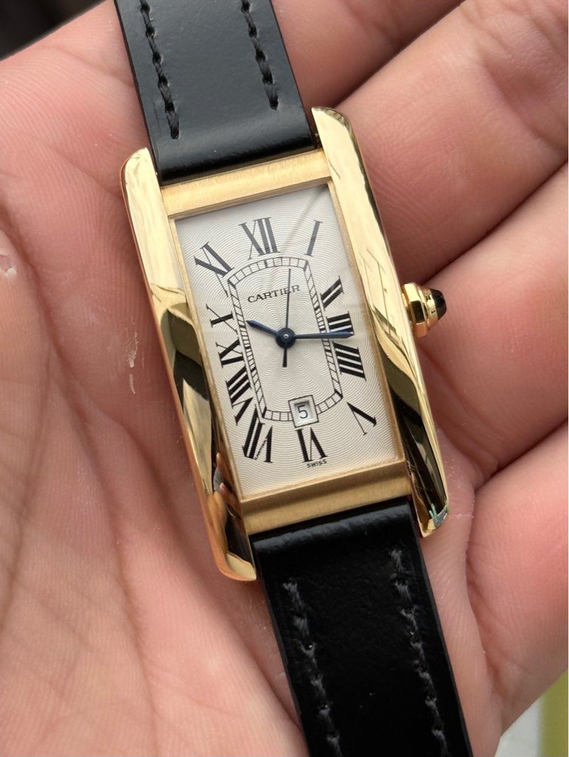 Cartier solid top gold watch