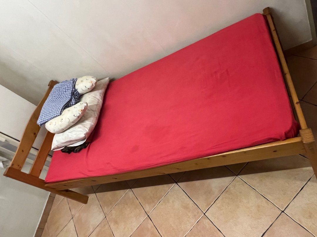 Solid wooden bed frame ONLY, Furniture & Home Living, Furniture, Bed