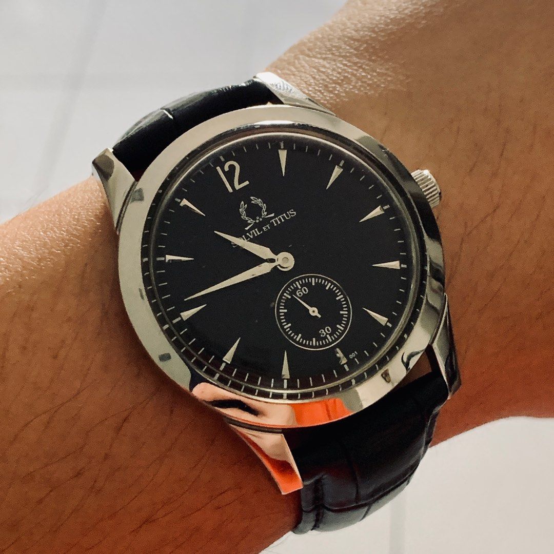Solvil Et Titus Black Dial Quartz Dress Watch, Men's Fashion, Watches