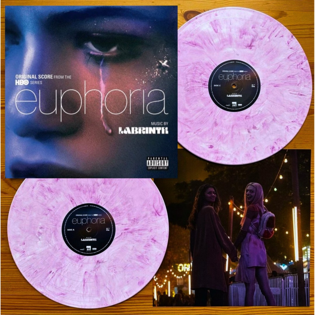 [SPECIAL DESIGN] EUPHORIA VINYL RECORD | HBO SERIES ORIGINAL SEASON 1 SCORE  | BEAUTIFUL WHITE + PINK MARBLE COLOURED VINYL | LIMITED TO 1000 COPIES