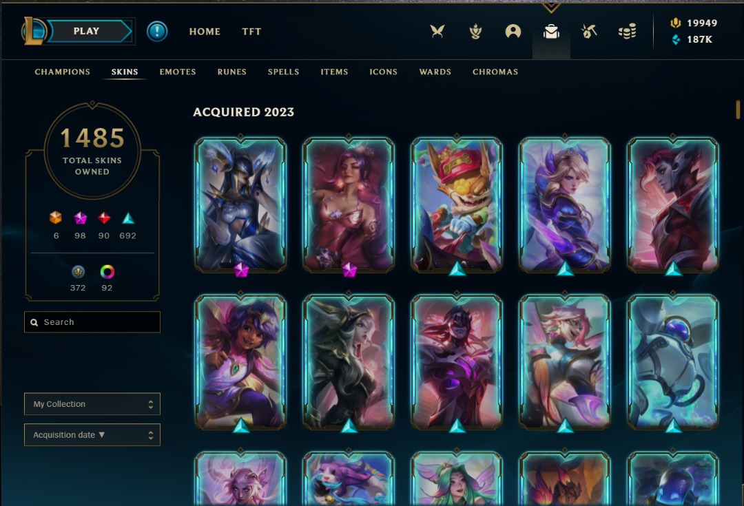 Stacked League of Legends Account All Skins Unlocked, Video Gaming, Video Games, Others on Carousell
