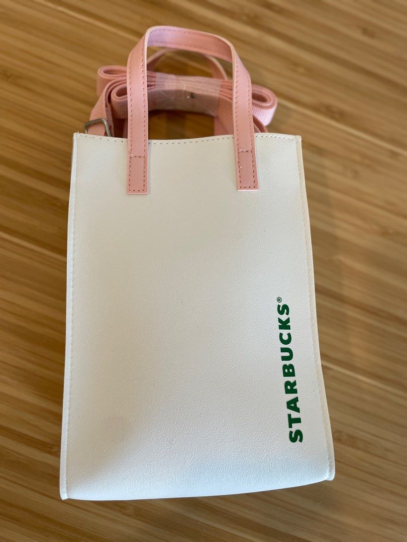 Starbucks White Mini Canvas Tote Bag 1PCS, Gift Card Holder 