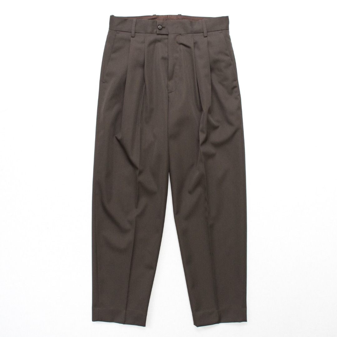 stein BROWN WIDE TAPERED TROUSERS, 男裝, 褲＆半截裙, 長褲- Carousell