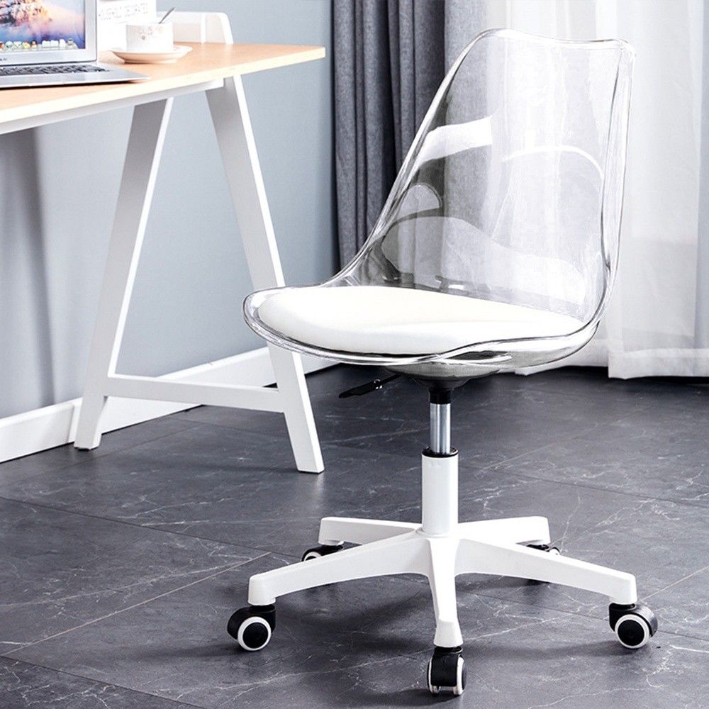 Suitable Kids or Adults Nice White Transparent Office Chair