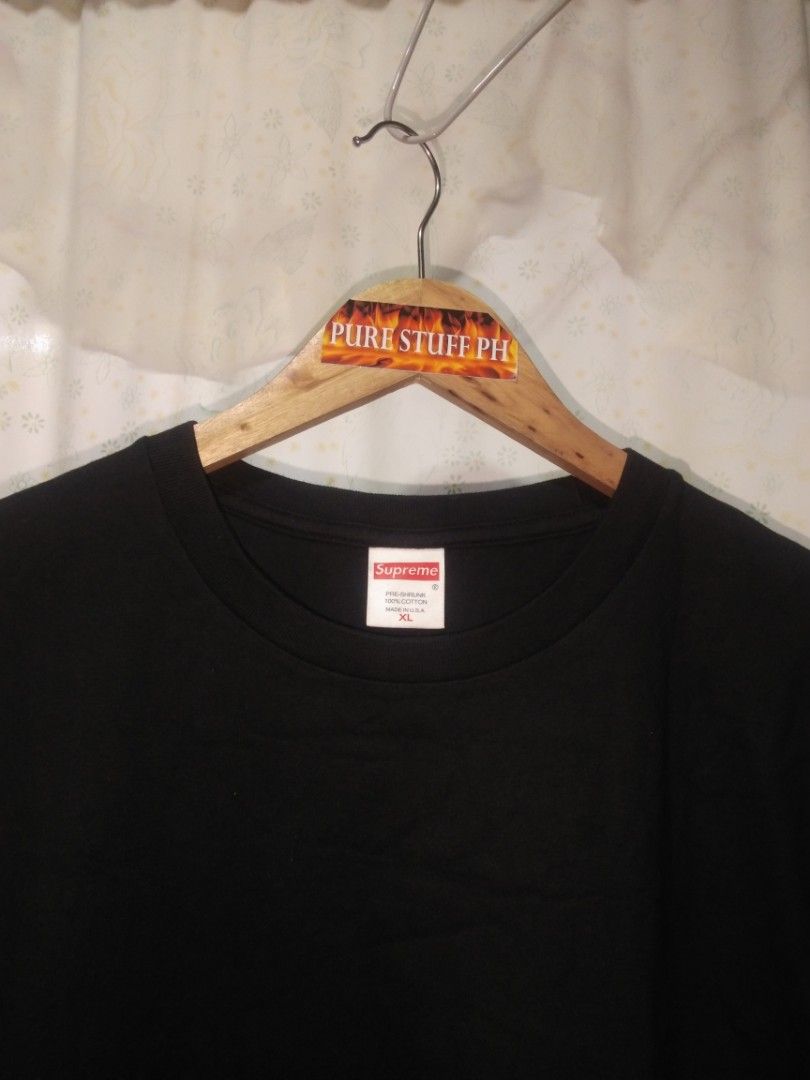 Plain black supreme best sale shirt