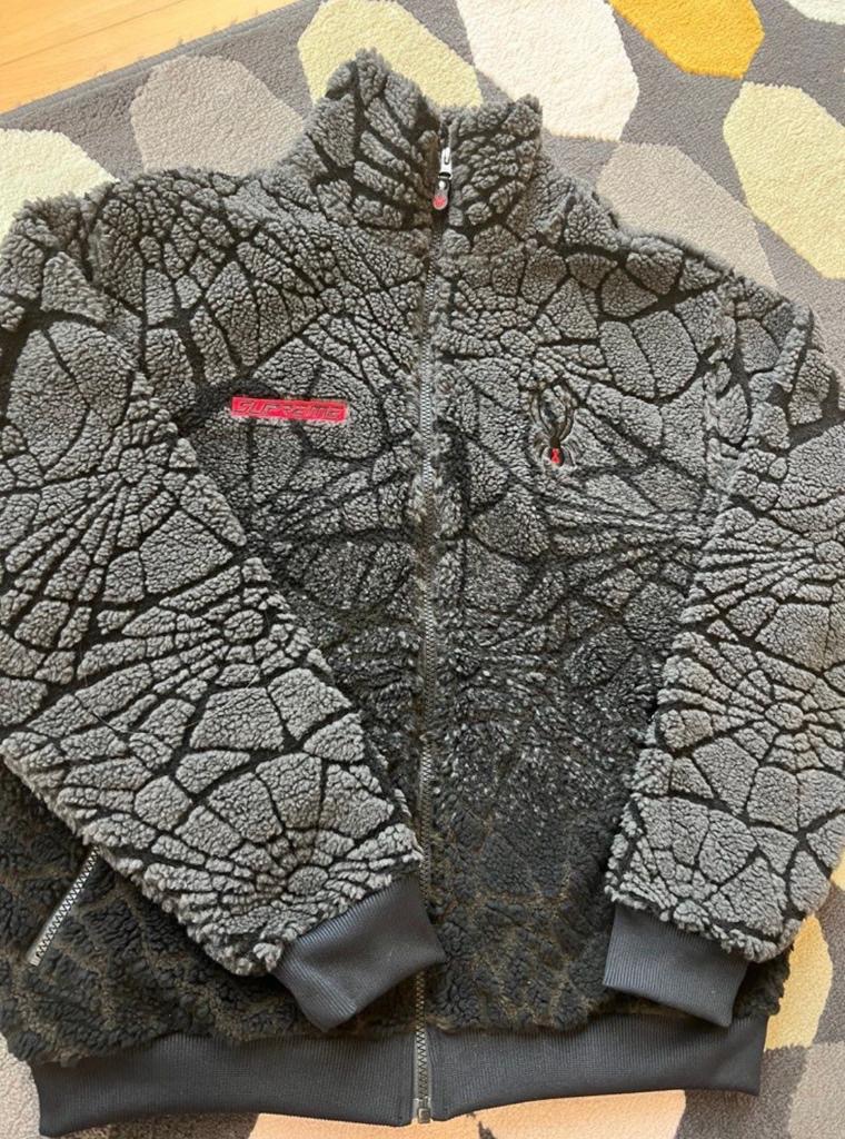 Supreme Spyder Web Polar Fleece Jacket - BLACK, 名牌, 服裝- Carousell