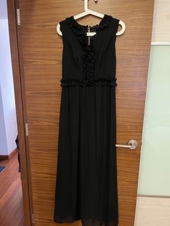 Ted Baker black evening dress with ruffles
