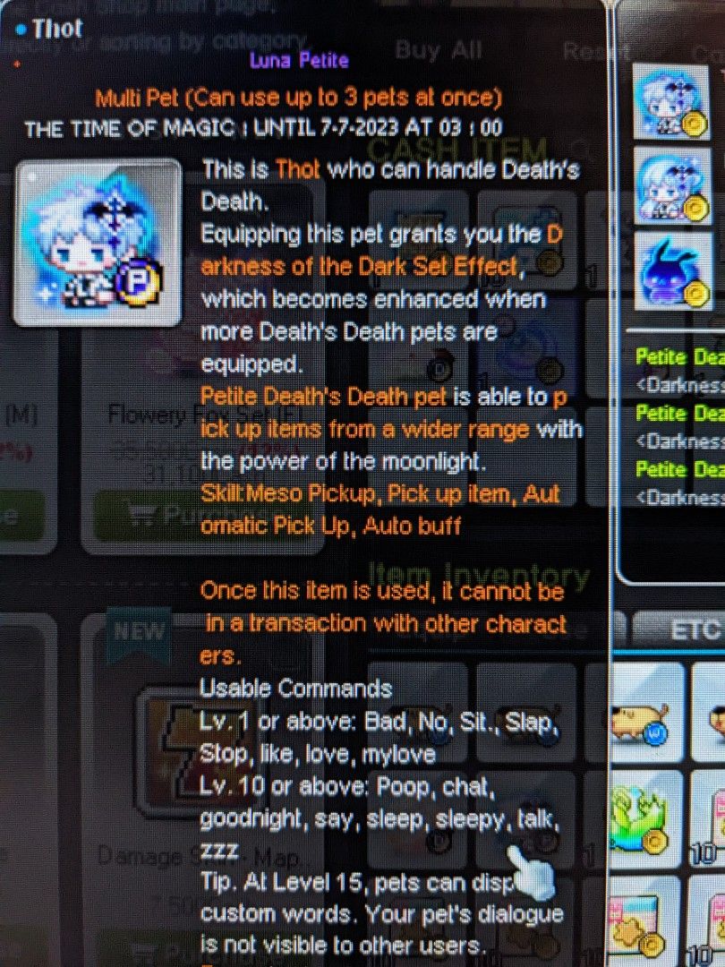 Thot Vac Pet (Luna petite) maplesea, Video Gaming, Gaming Accessories