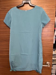 Tulip shaped dress in turquoise blue