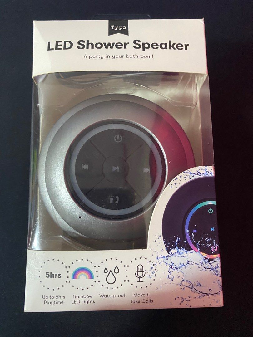 Typo Waterproof Bluetooth Shower Speaker, Audio, Portable Audio
