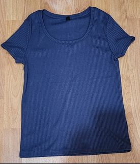 Uniqlo Ribbed Blue Top (S on tag)