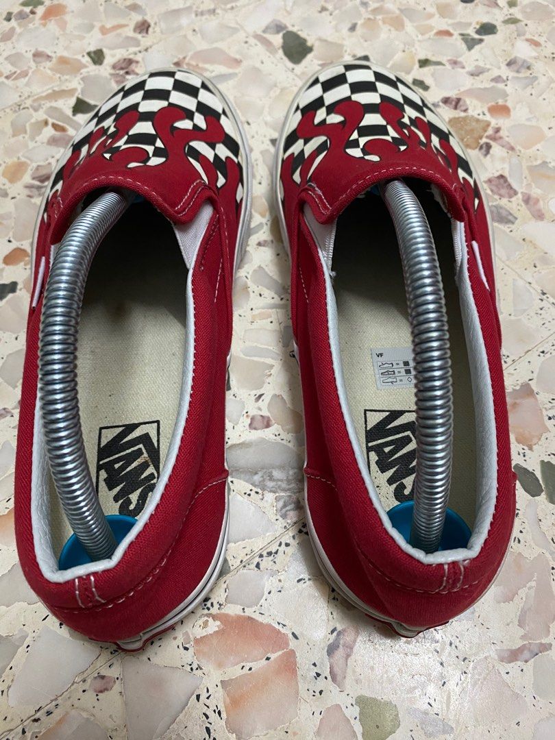 Checkerboard vans red deals drip