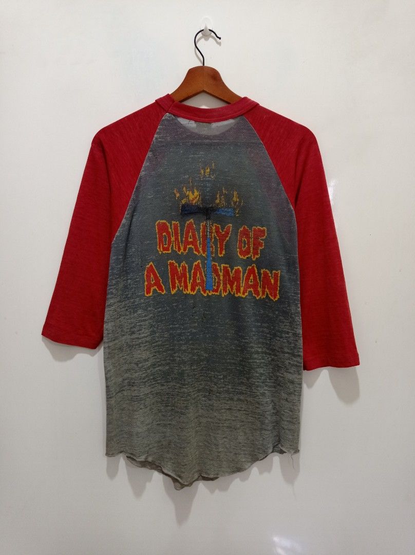 Vintage Ozzy Osbourne Diary Of A Madman Raglan Shirt