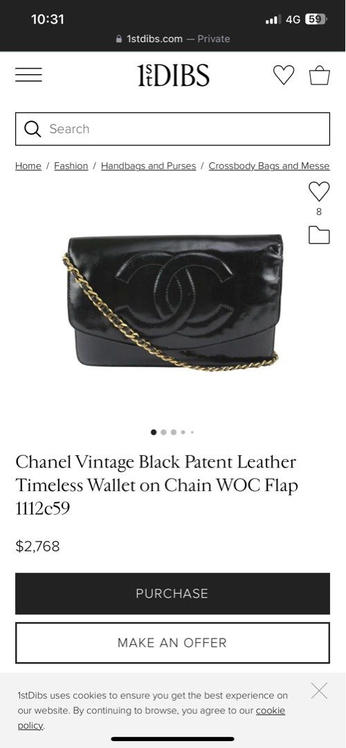 Vintage Patent Chanel WOC, Luxury, Bags & Wallets on Carousell