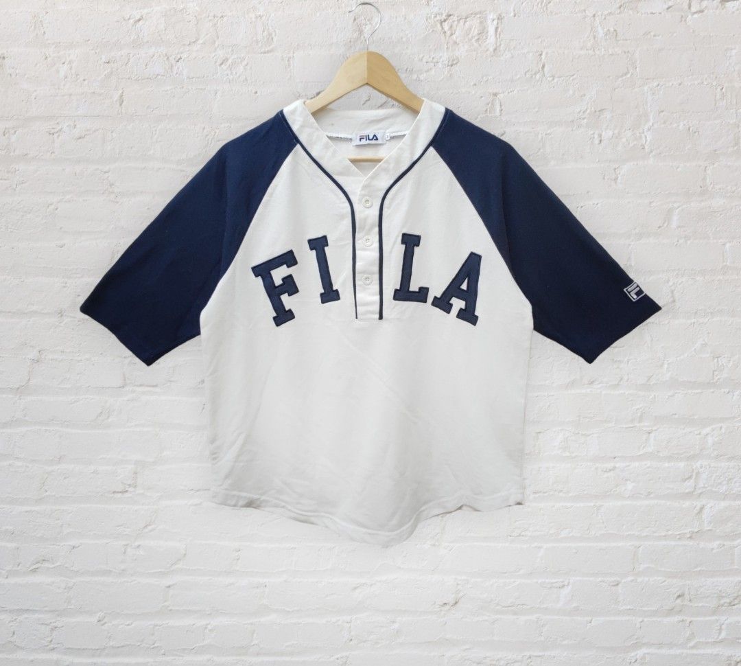 Vtg baseball mesh tee / Fila MLB cotton jersey, Men's Fashion, Tops & Sets, Tshirts & Polo Shirts on Carousell