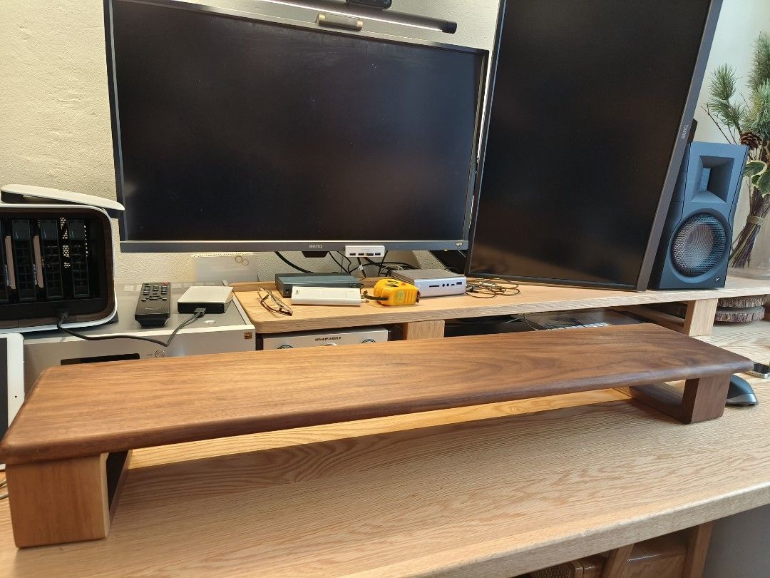 Walnut Monitor stand, Furniture & Home Living, Home Improvement ...