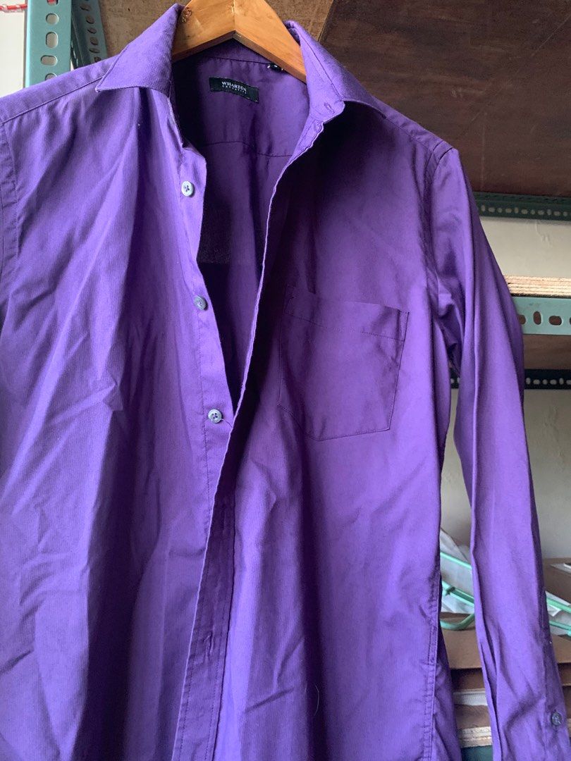 WHARTON Purple Polo, Men's Fashion, Tops & Sets, Formal Shirts on Carousell