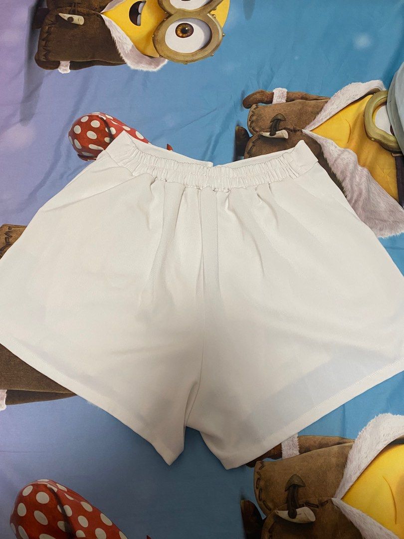White chiffon outlet shorts