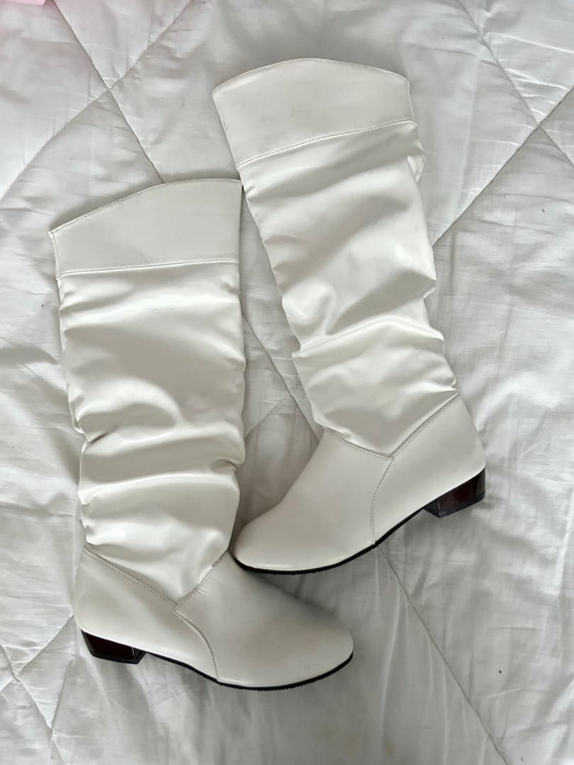 White slouch sale boots
