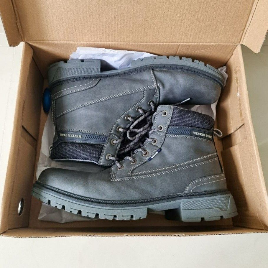 Winter Time Dark Grey Boots Men s Fashion Footwear Boots on