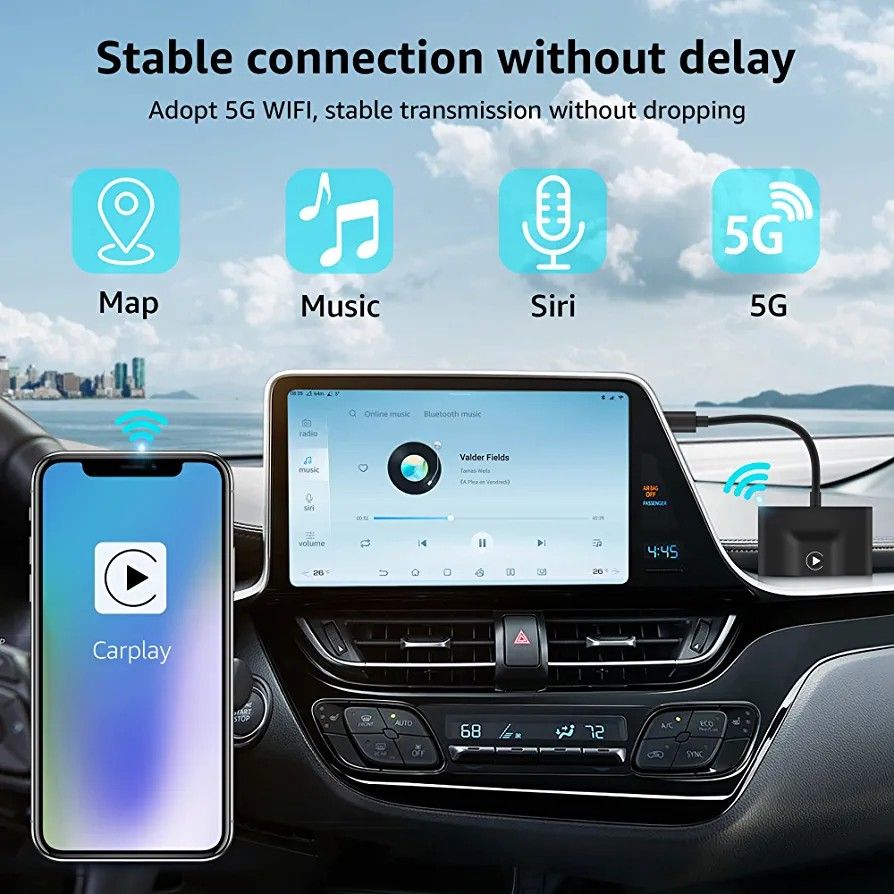 Wireless Carplay Adapter 2023 Upgrade Apple Carplay Wireless Dongle for Cars  from 2015 with Factory Wired CarPlay, Plug & Play, Fast Auto Connect & Easy  Use, Compatible with iPhone iOS 10+, 汽車配件