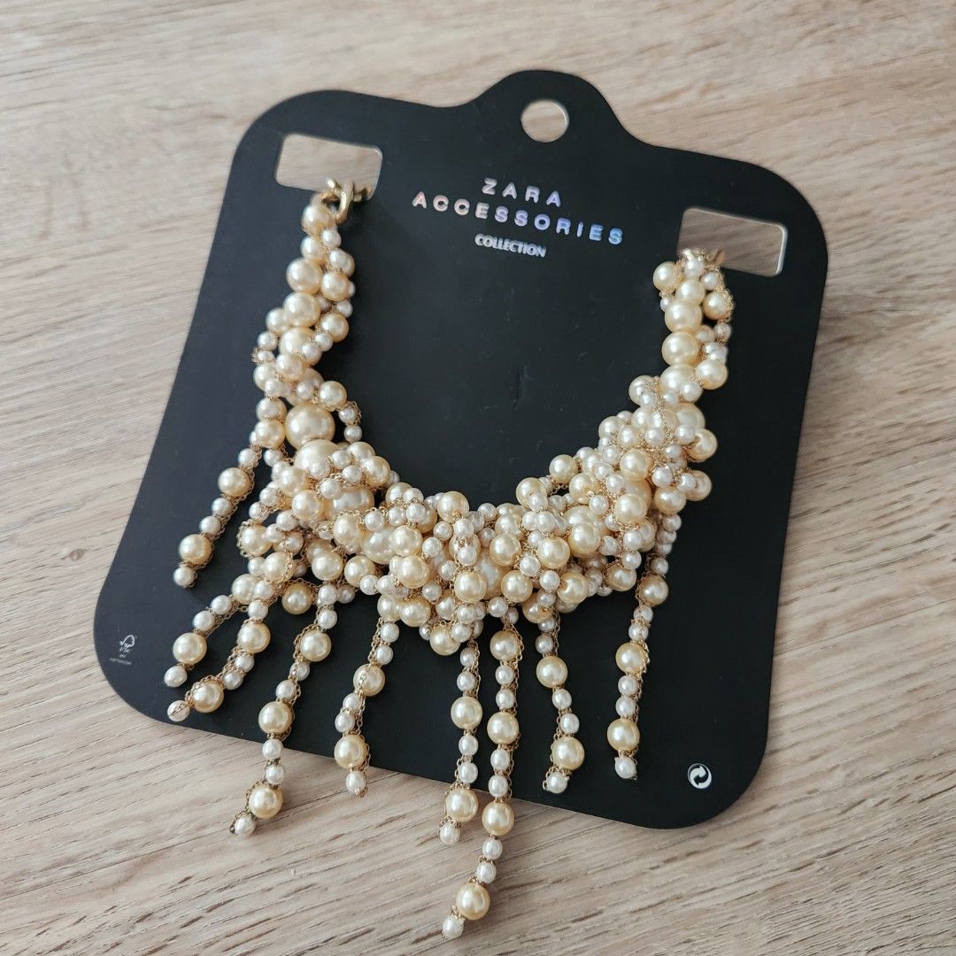 Pearl choker necklace zara hotsell