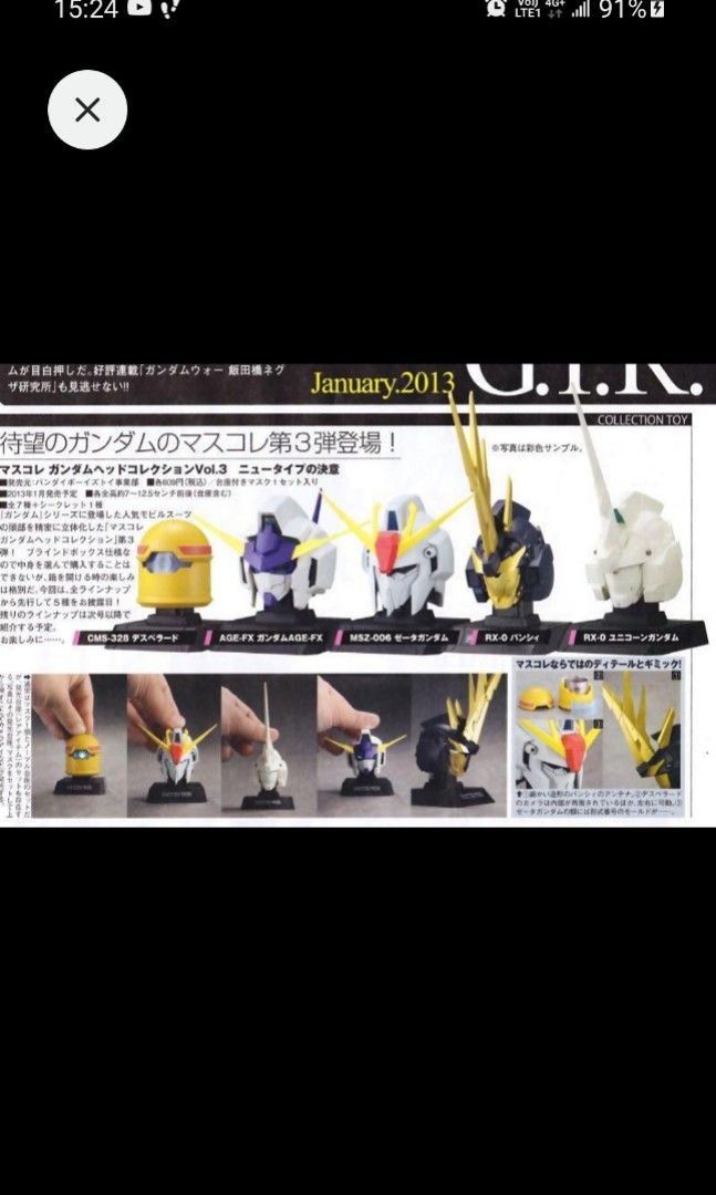 高達Gundam Head Collection Vol.3 Zeta Z MSZ-006 Bandai 盒蛋